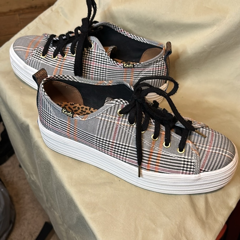 KEDS Triple Up plaid sneakers excellent condition super cute! Size 8.5 - Picture 5 of 15